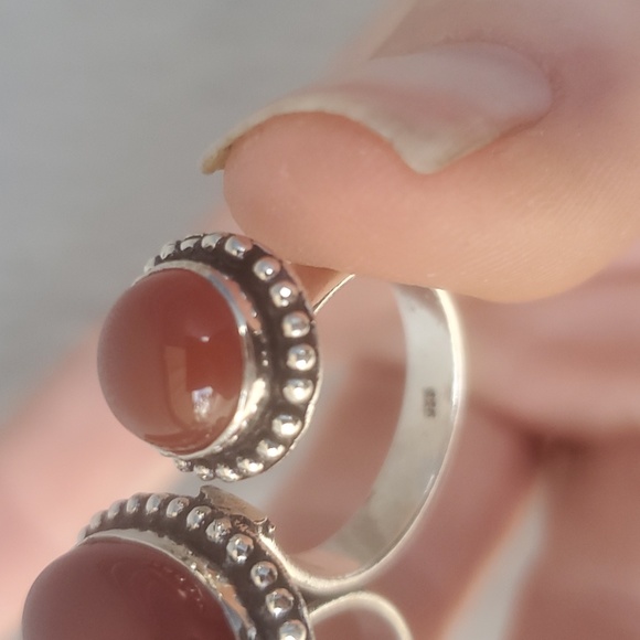 New Carnelian Adjustable 925 Silver Knuckle Ring. - Picture 5 of 16